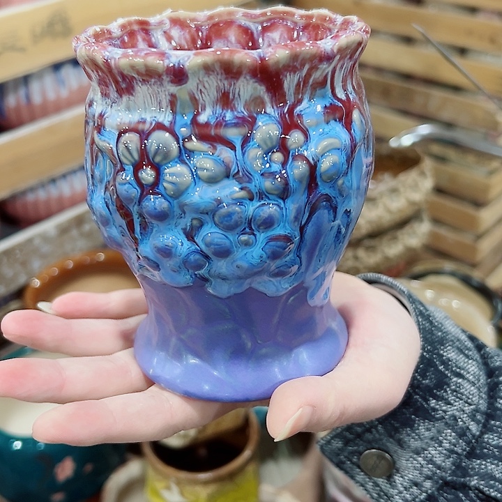 有孔.凑满10元发货多肉陶瓷花盆！