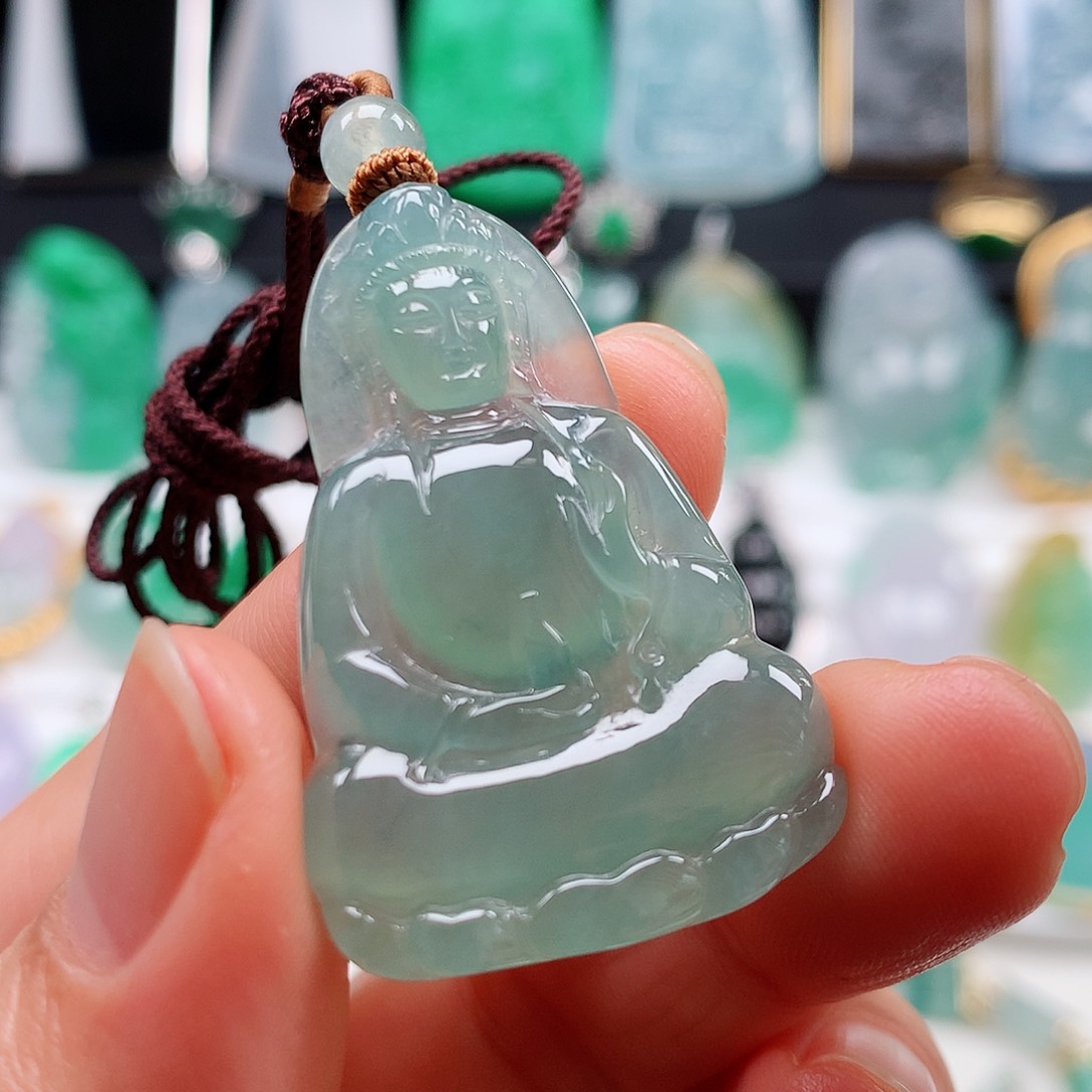 翡翠颈饰未镶嵌迷你观音