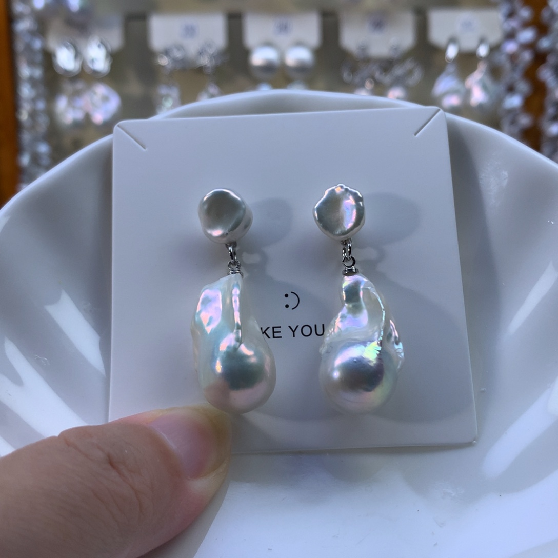 合金淡水珍珠耳环特价3141