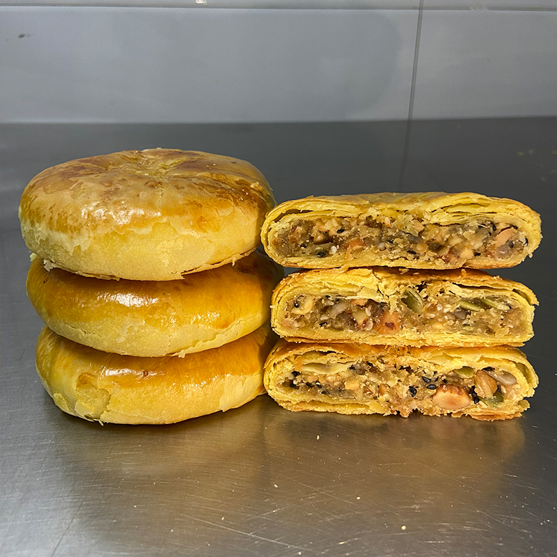 桂花味果仁月饼花生冰橘月饼椒盐核桃月饼传统老式月饼特产1000g