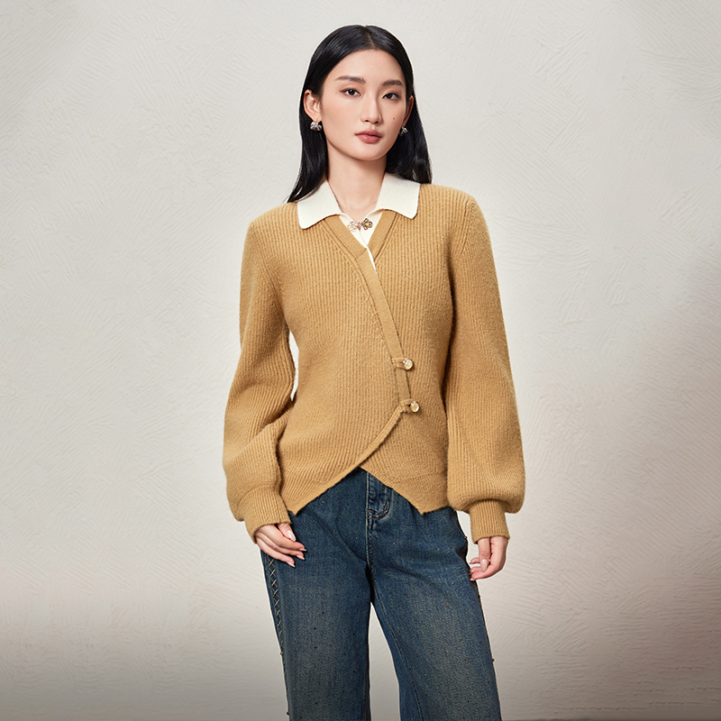 时尚高级设计感不规则针织毛衣600556【T】