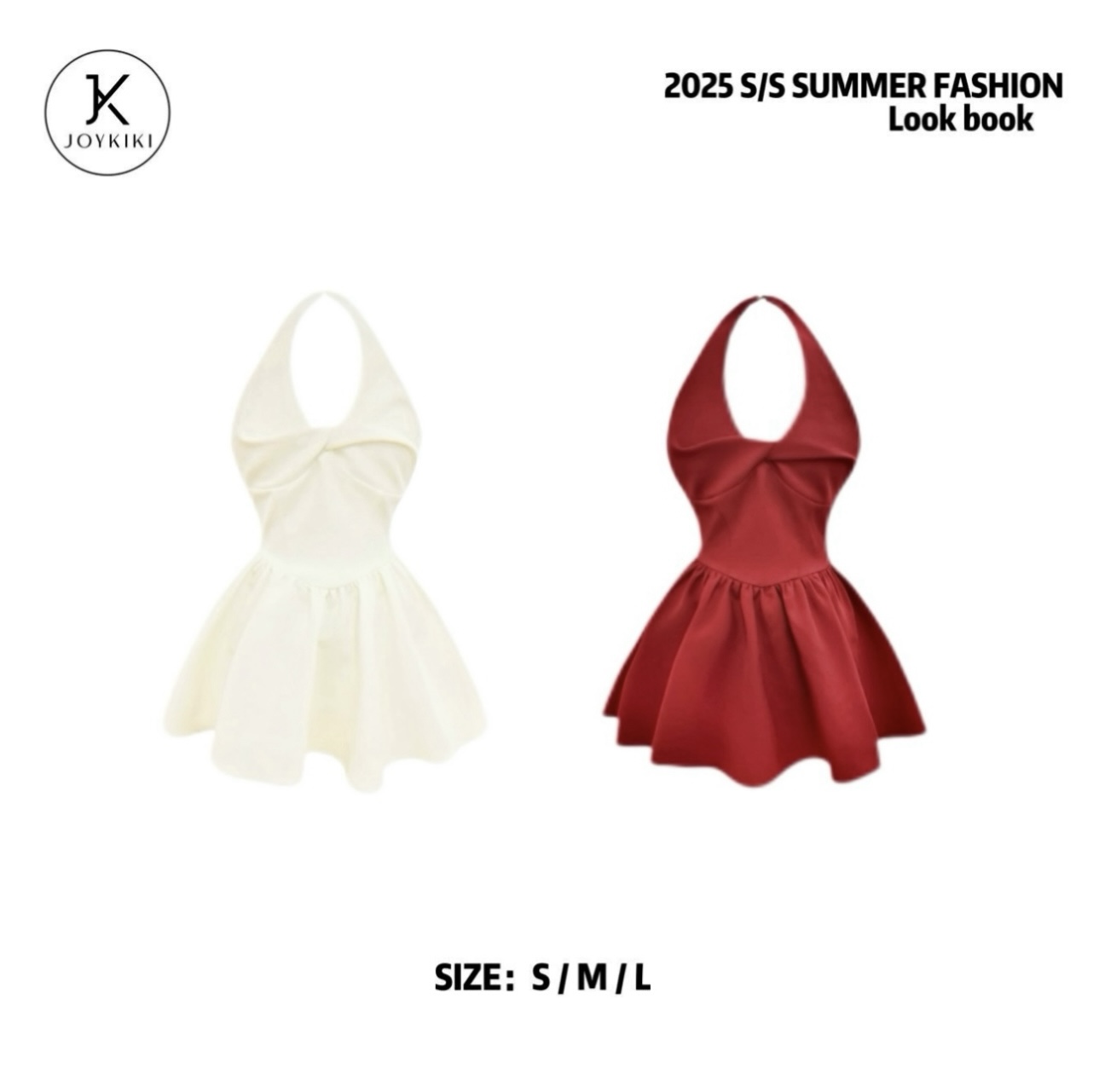 JOYKIKI金金【反转魅力】气质法式名媛扭结设计连衣裙J25B384