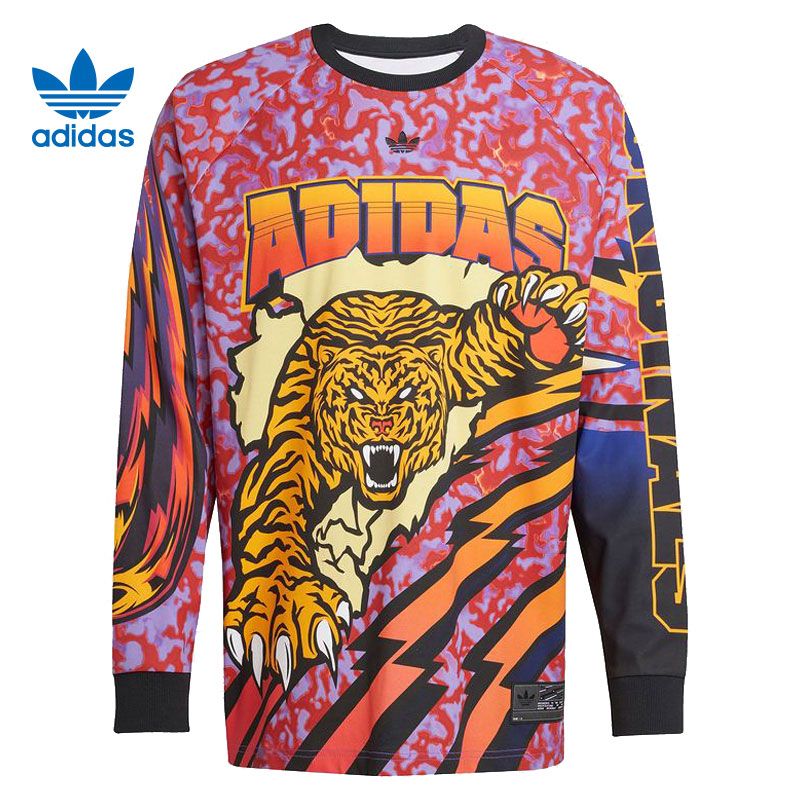 华adidas阿迪达斯三叶草男子运动休闲长袖T恤JX1702