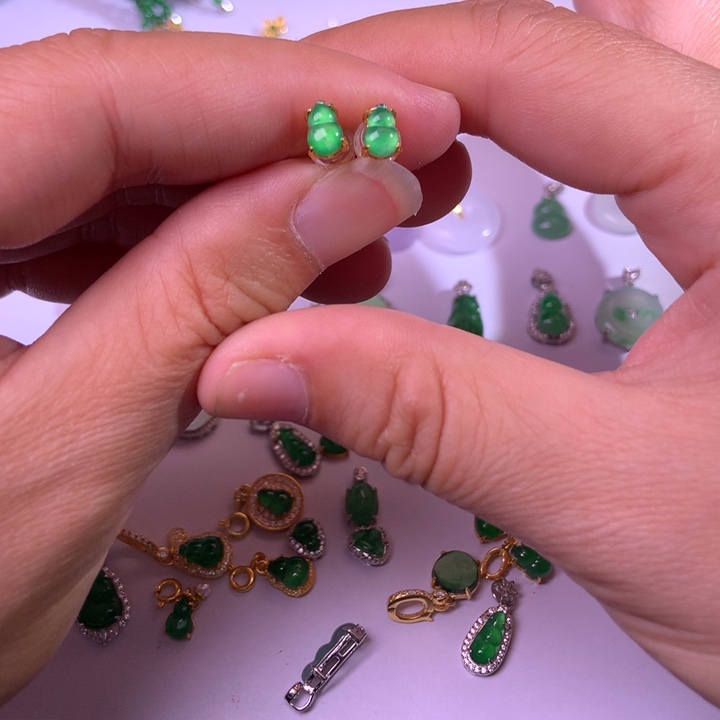 翡翠银S925镶嵌颈饰