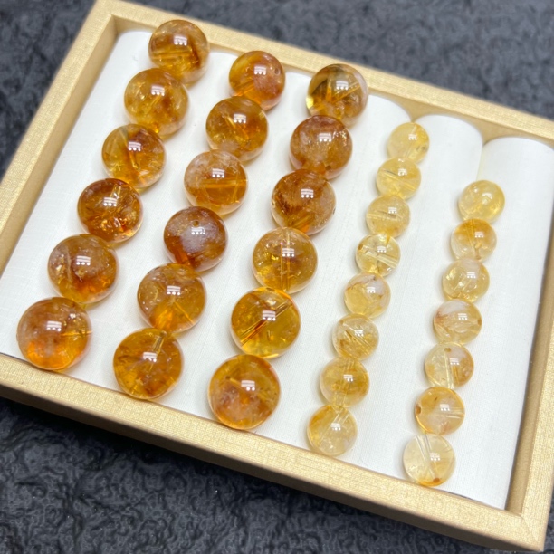 【晶澜月】Z207天然暴力黄塔晶通孔单珠 多样性发其一