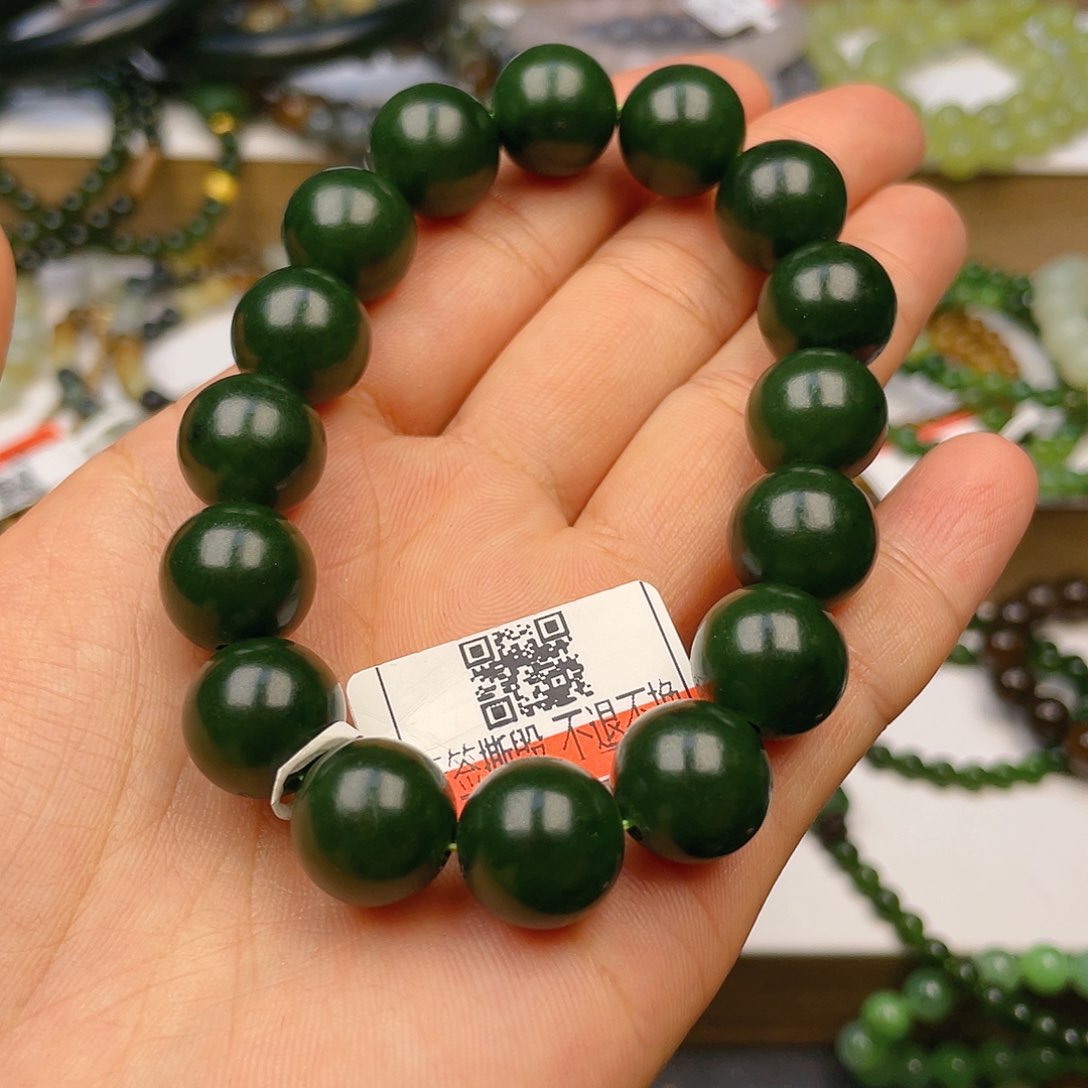 和田玉手串卡12.8未镶嵌