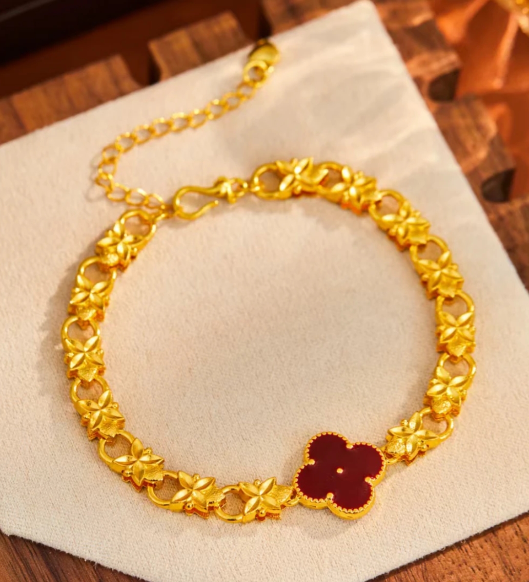 鸿运当头四叶草手链时尚百搭女款手串送节日礼物