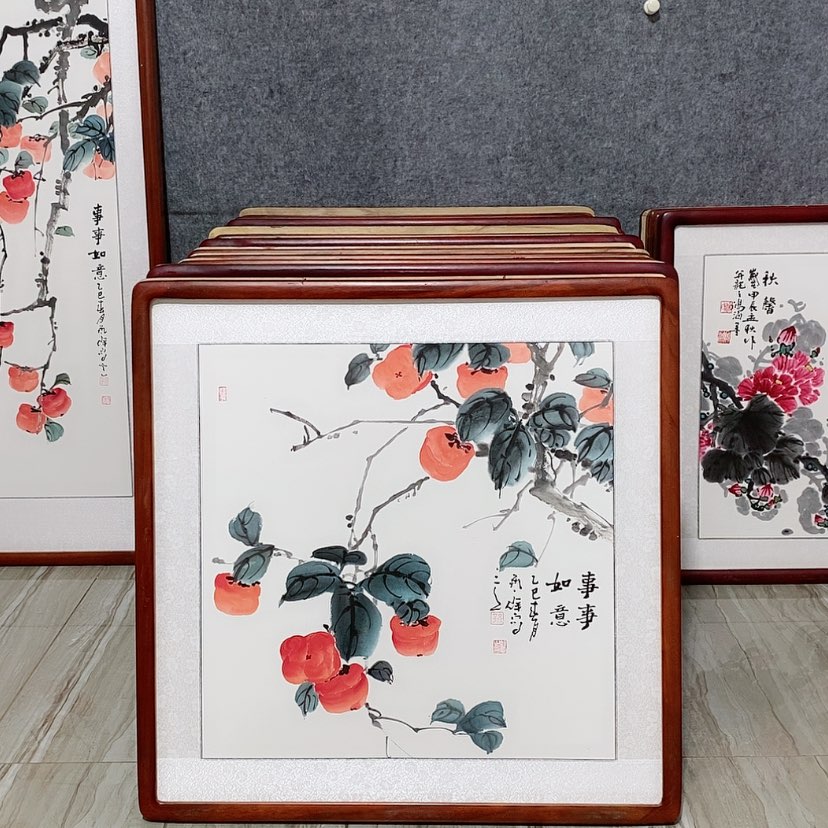 【闪购商品】国画书画作品带框65×65厘米