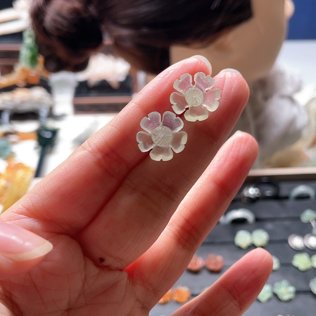 【闪购商品】未镶嵌岫玉发饰萌*哒