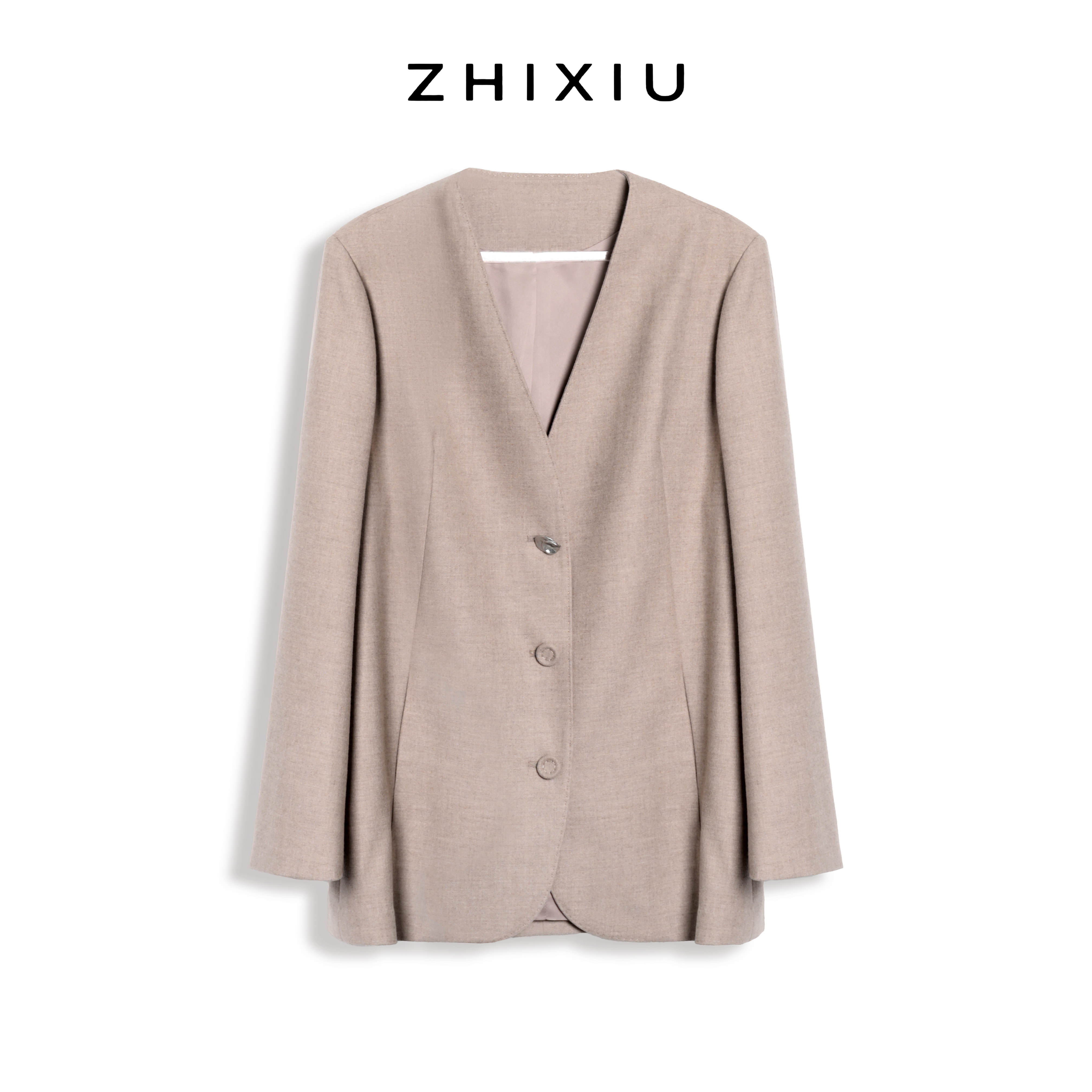 ZhiXiu织岫原创设计师简约老钱西装外套女轻奢休闲上衣ZX25QW004