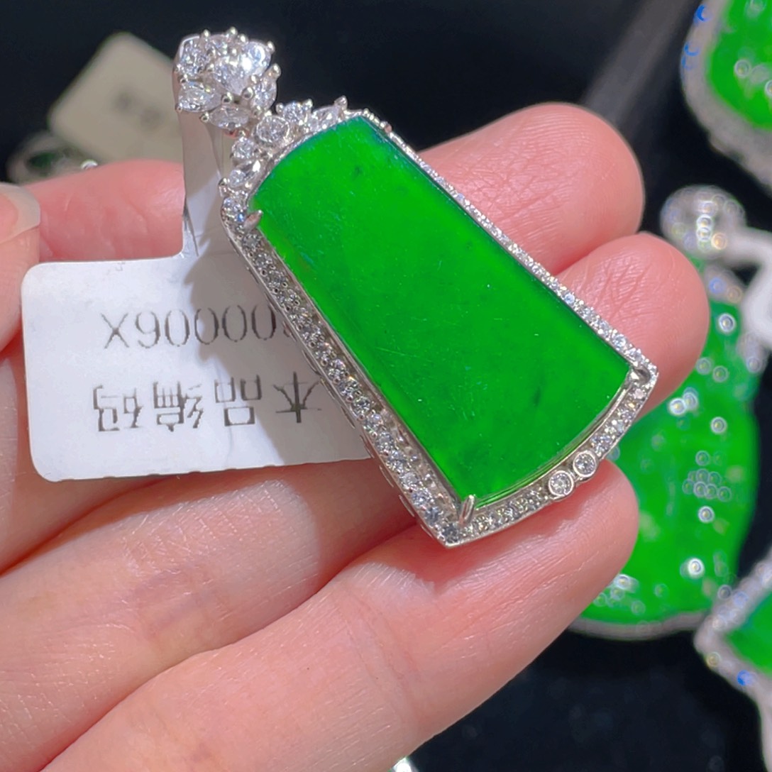 翡翠吊坠(不含链)银S925镶嵌