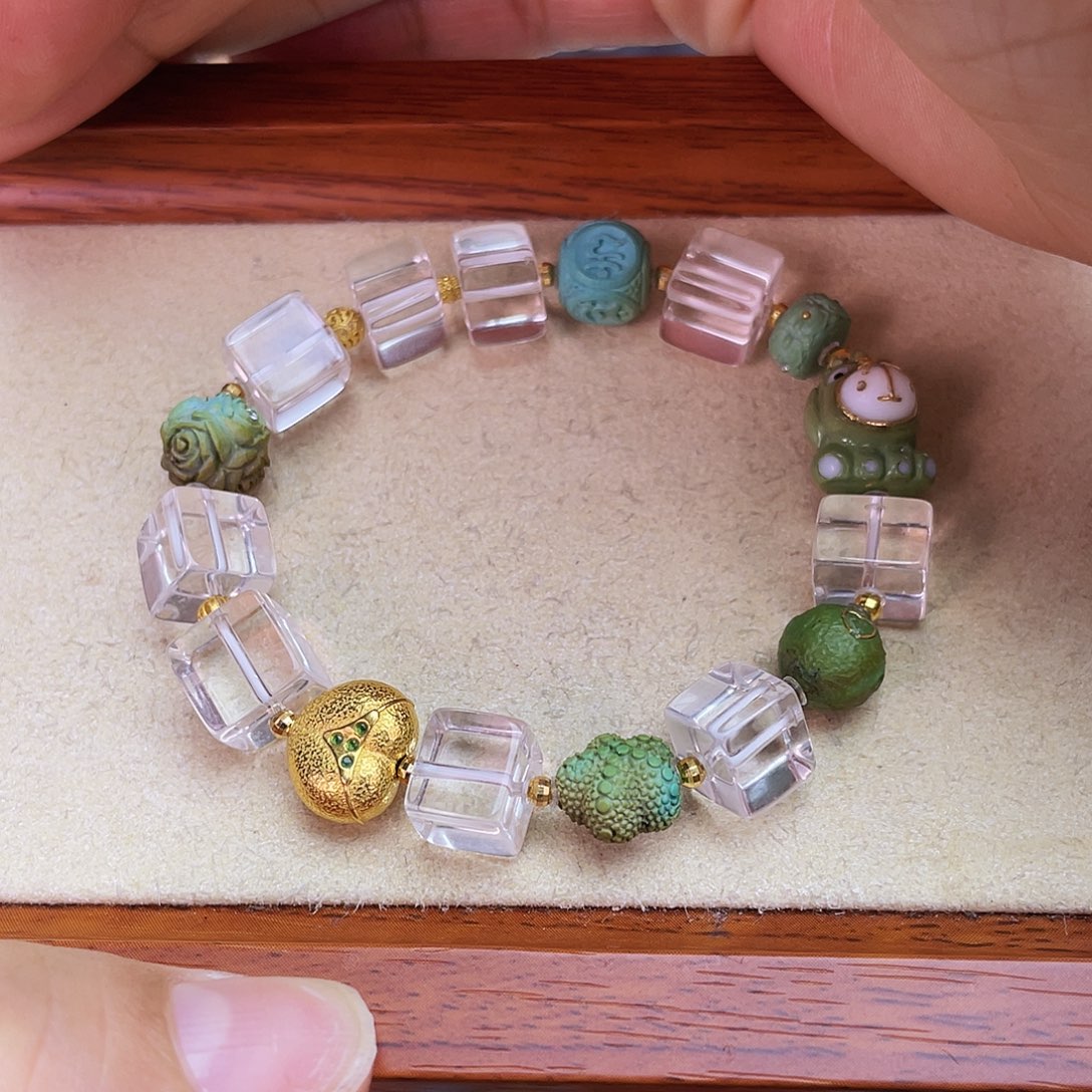 绿松石手链18K金镶嵌