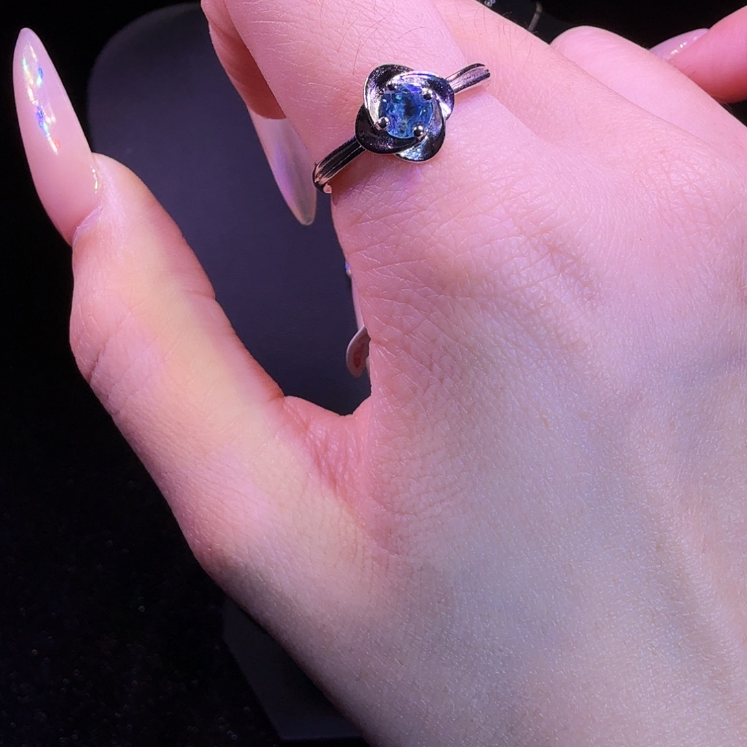 托帕石戒指银S925镶嵌