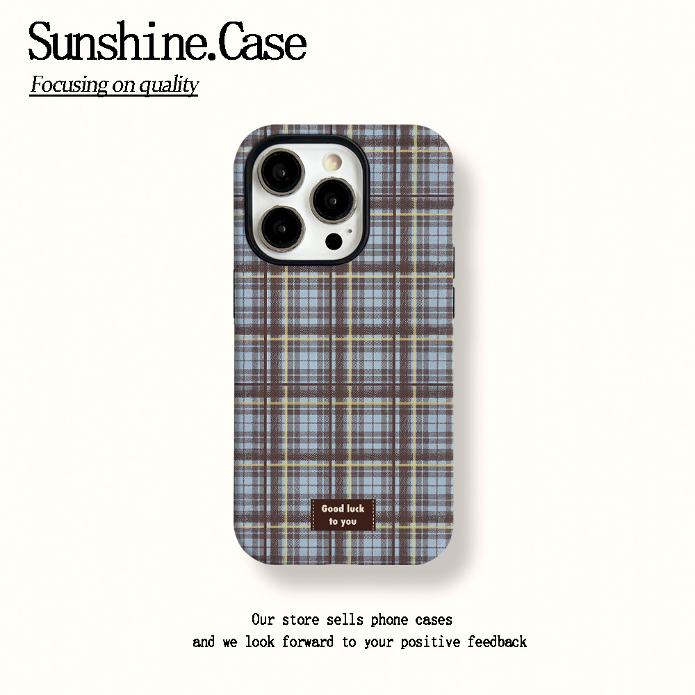 菲林二合一适用苹果华为vivo小米oppo手机壳幸运格纹17PRO/16