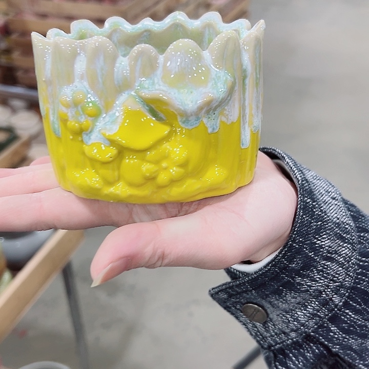 有孔.凑满10元发货多肉陶瓷花盆！