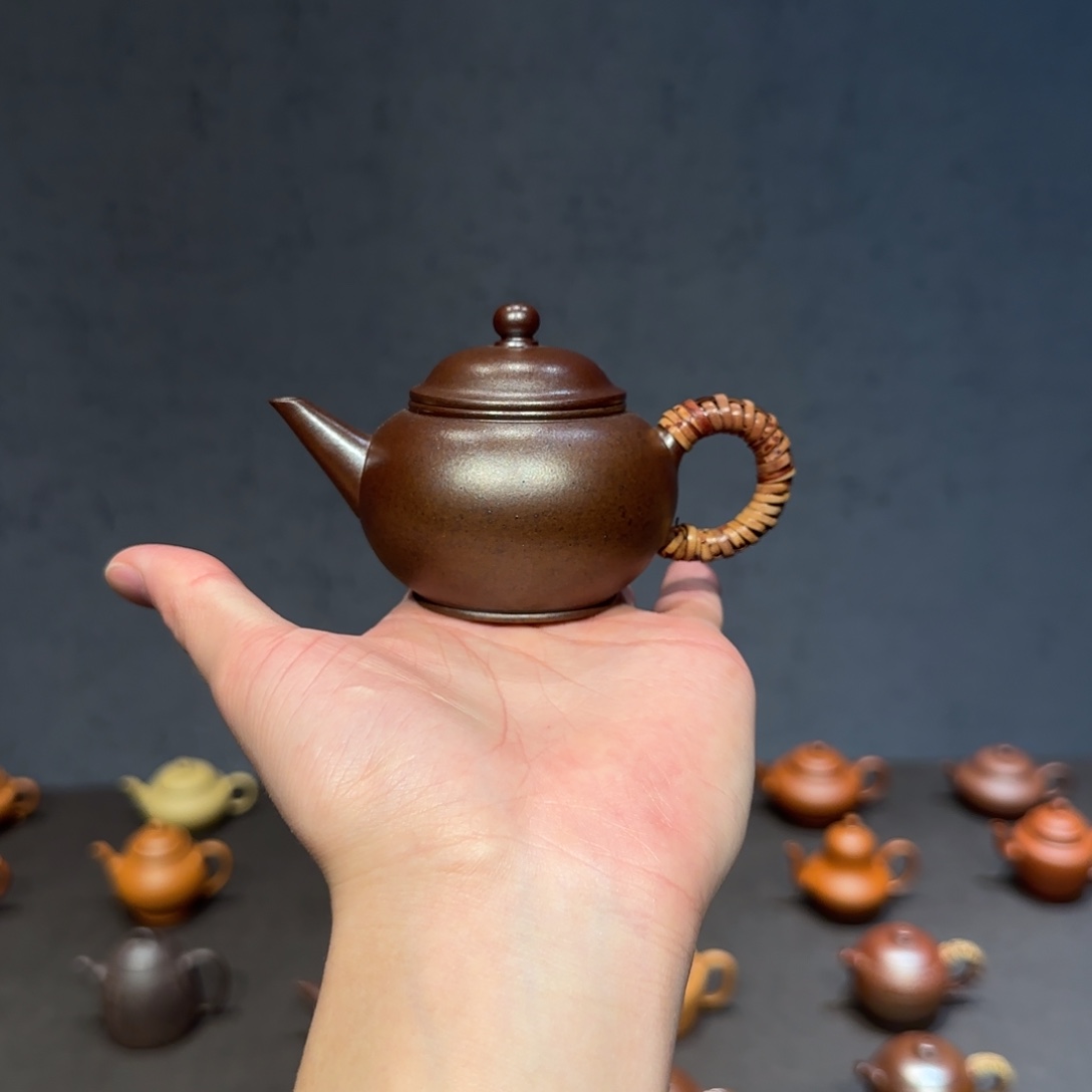 育***物紫砂茶壶柴烧水平 千禧紫泥 120cc