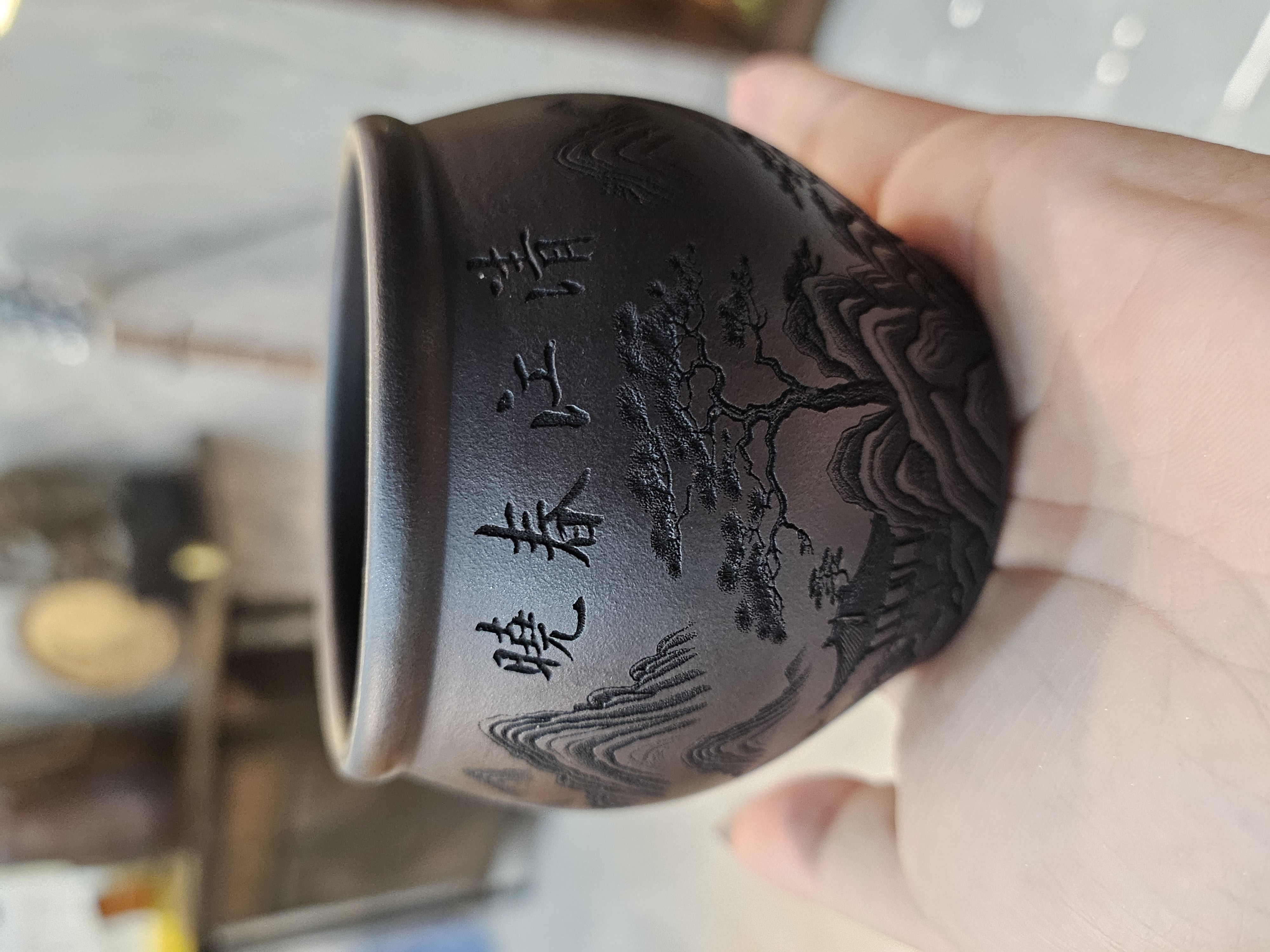 宜兴精美创意自用岁颐传砂老紫泥清江春晓杯主人杯容量约150cc