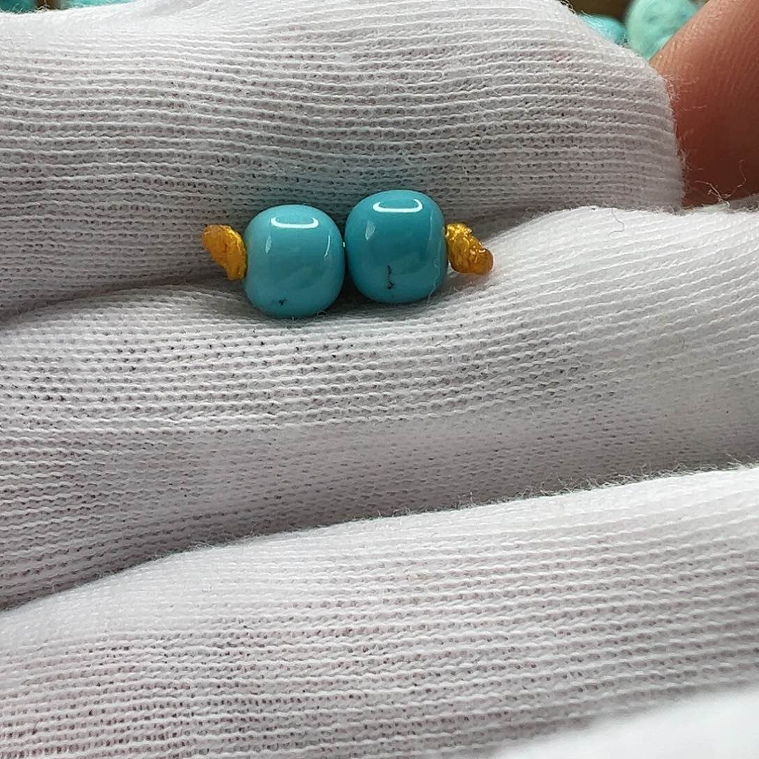 绿松石老型对珠 未镶嵌