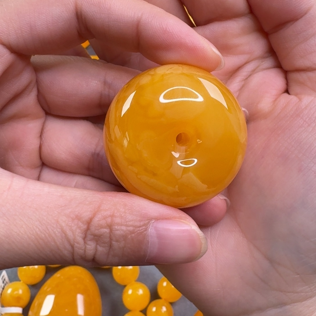 蜜蜡毛衣链未镶嵌波**卡