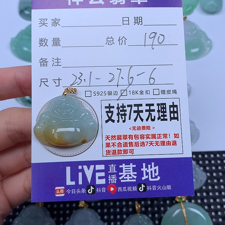 翡翠未镶嵌颈饰天然