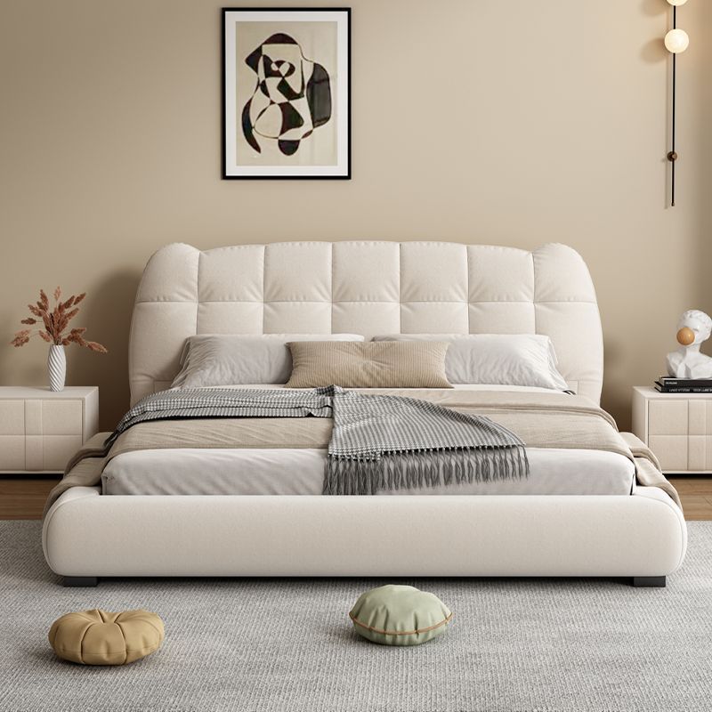 现代简约布艺床软包双人床创意猫耳朵造型软靠床主卧科技绒储物