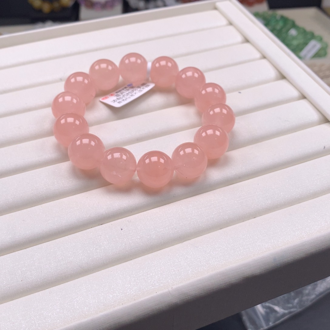 水晶手链未镶嵌西柚粉16，A8