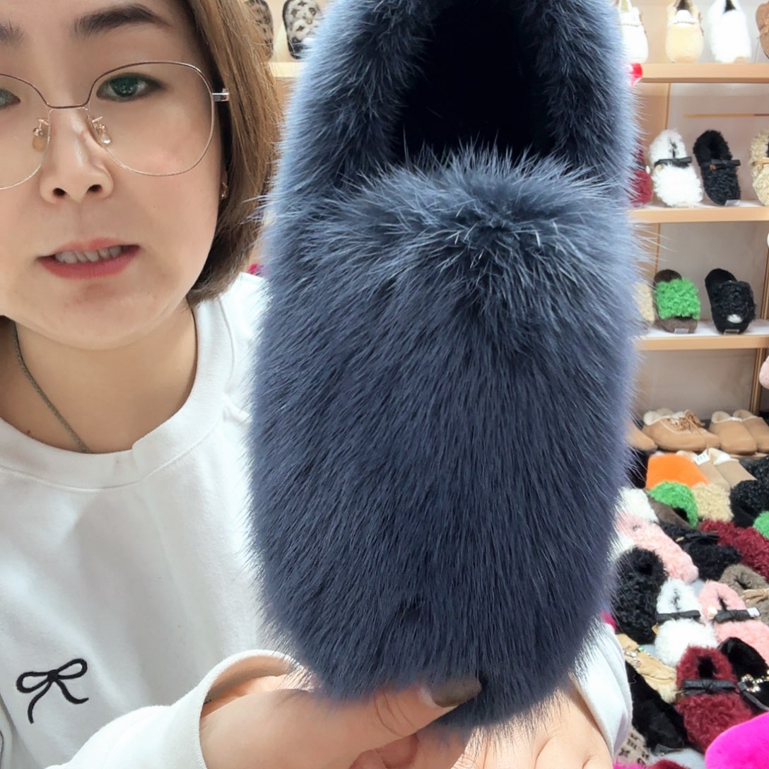 套趾款特价雾蓝色貂毛37码