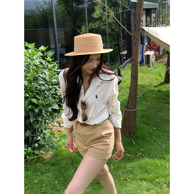 秋日老钱风休闲牛仔短裤女2025新款高腰宽松显瘦气质百搭阔腿短裤