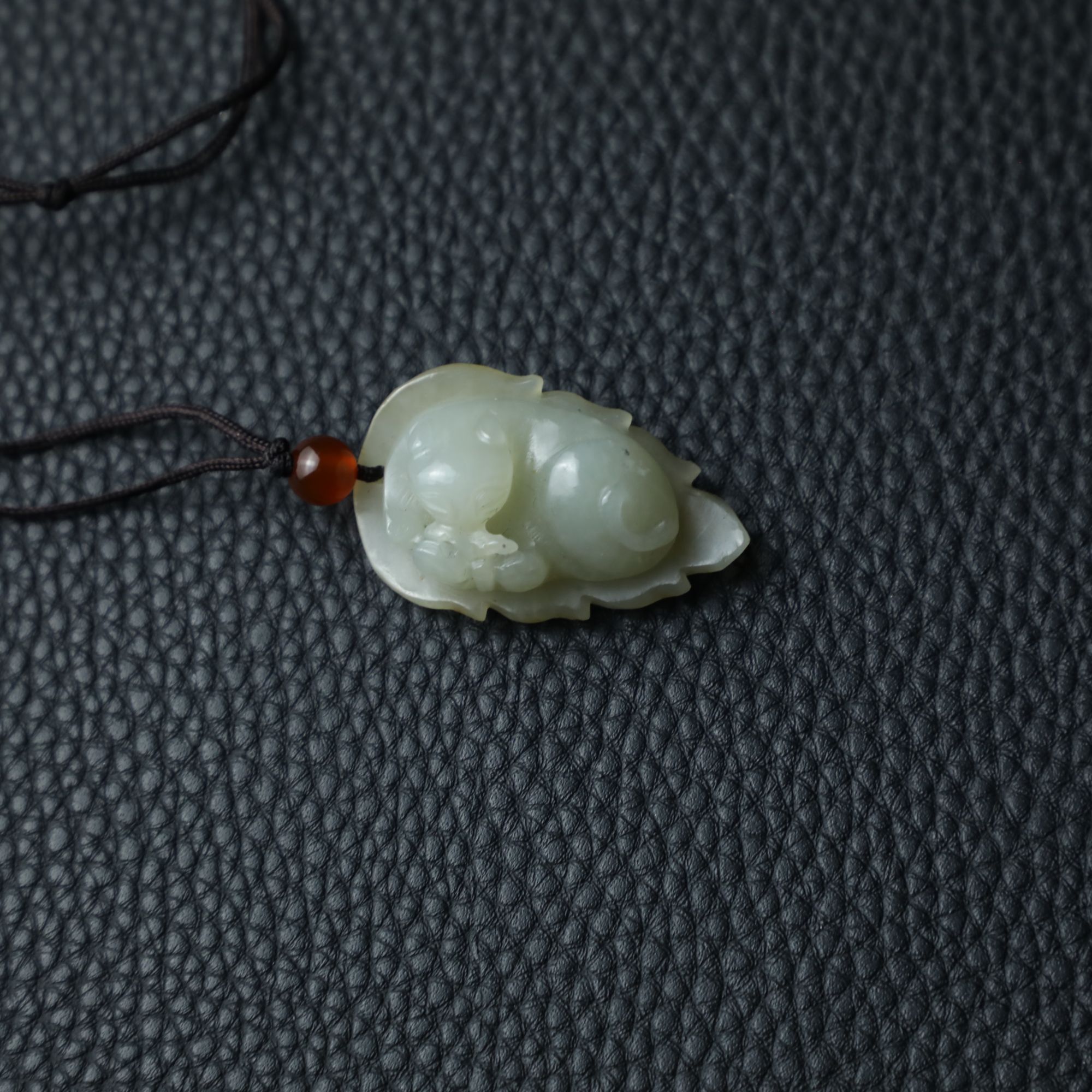 TCWWA07905清晚和田白玉欢喜挂件