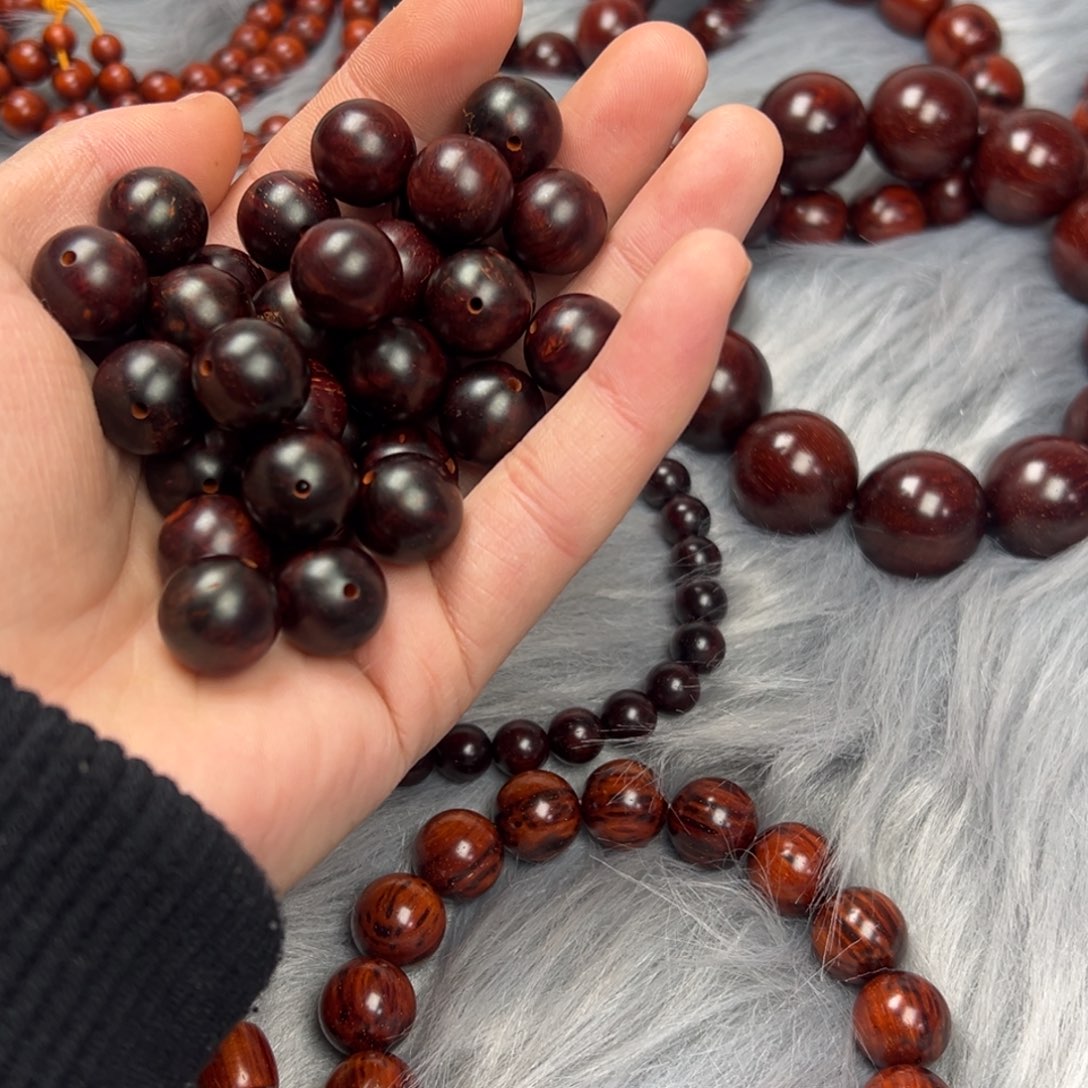 老***来小叶紫檀手串/手链原生态13留疤手持