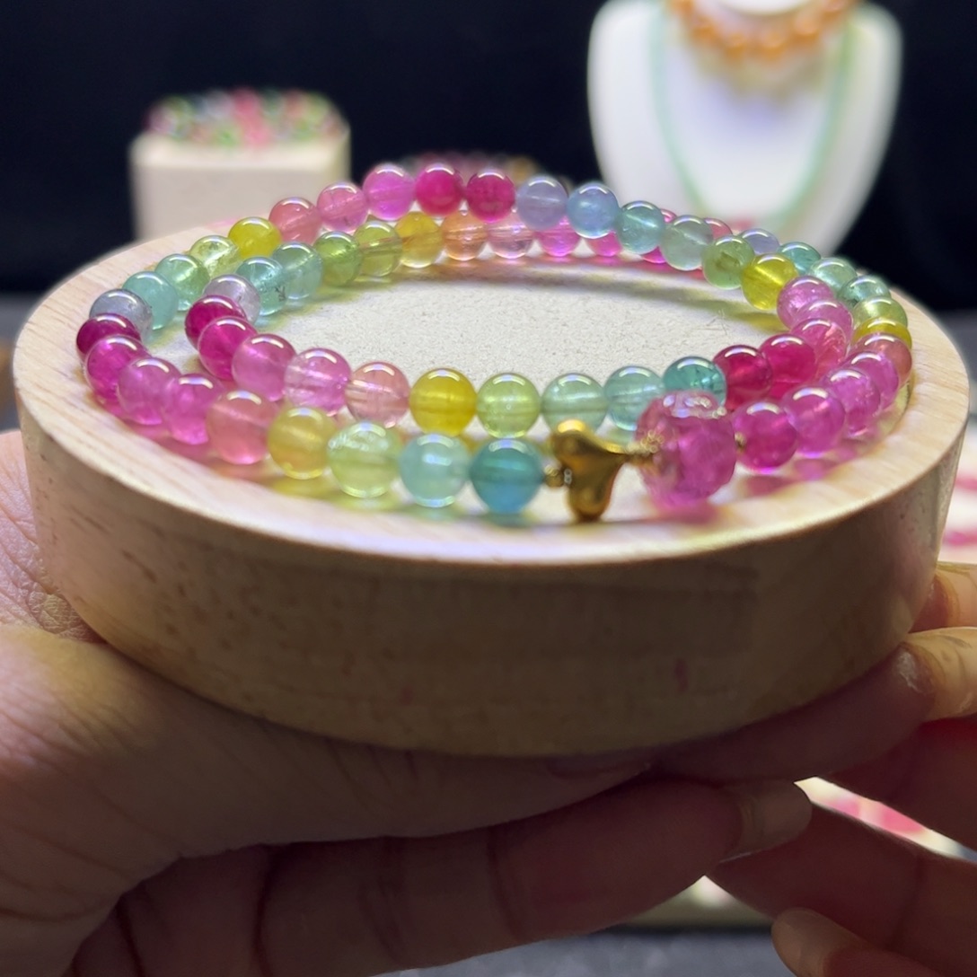 碧玺手链未镶嵌荧光5.8mm