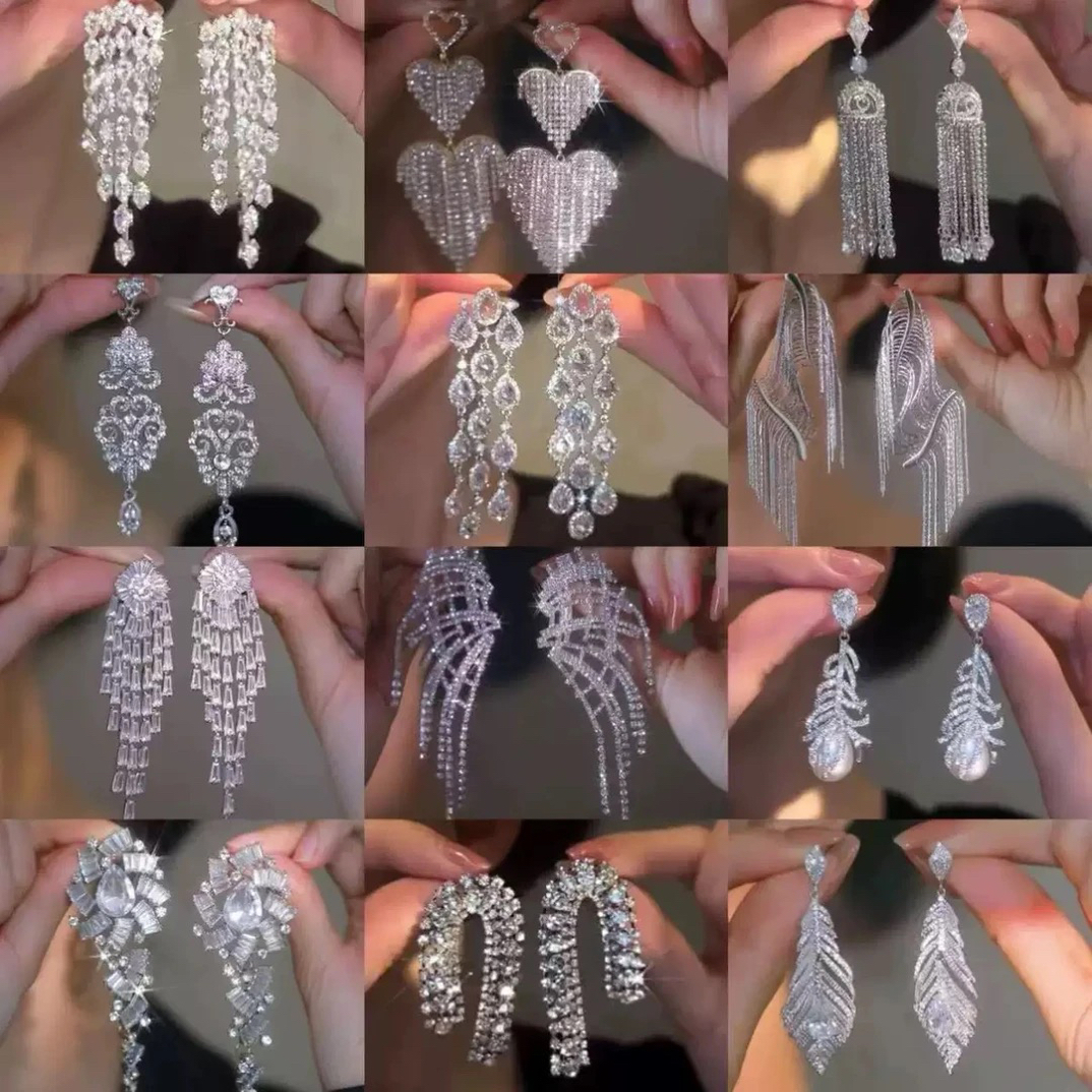 铜合金耳饰 银色耳环专拍链接