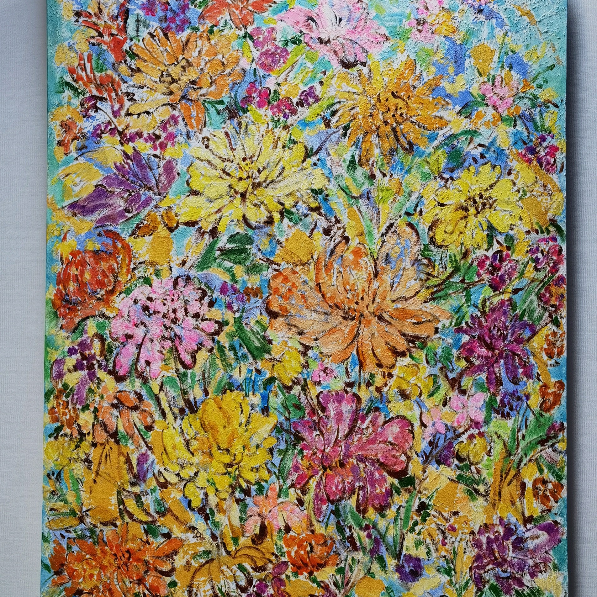 《漫花》80*100手绘油画原创艺术 装饰画客厅玄关壁画挂画