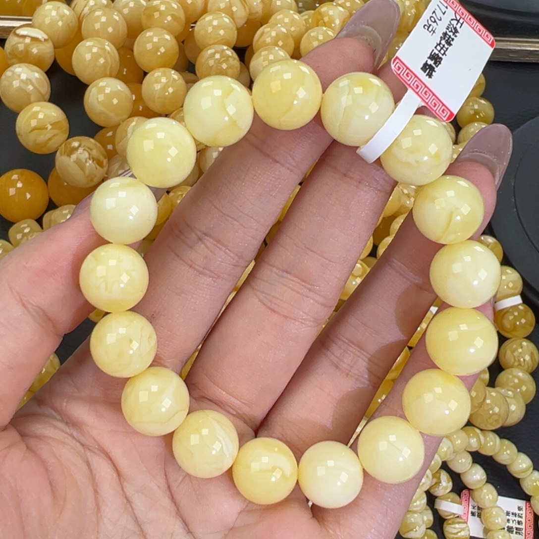 琥珀未镶嵌手链17.3白蜡