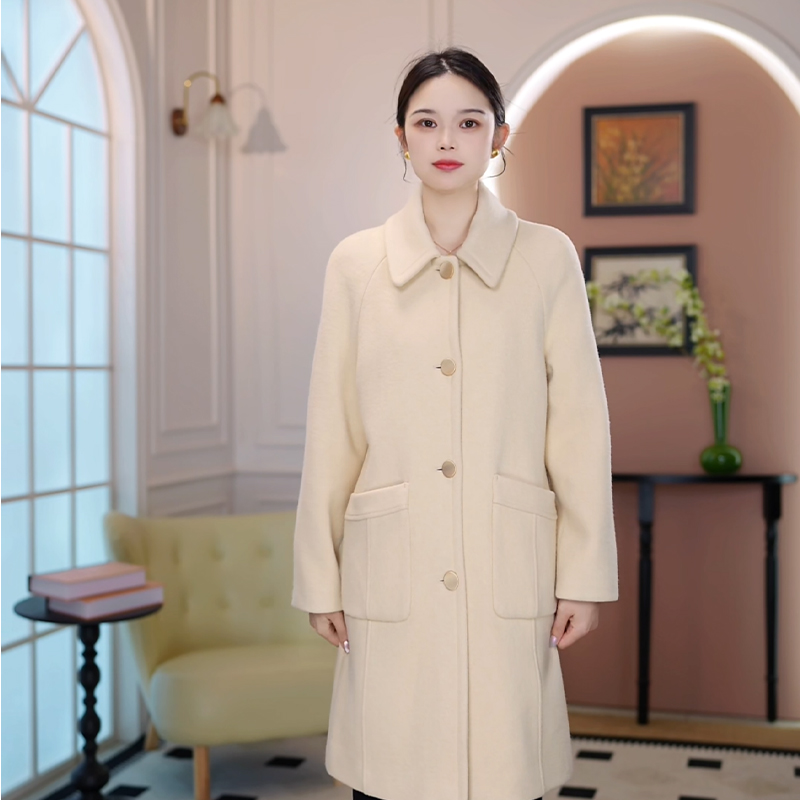 佐尔美冬季新款气质时尚毛呢中长款羊毛外套女E24ZZ38秋冬呢子