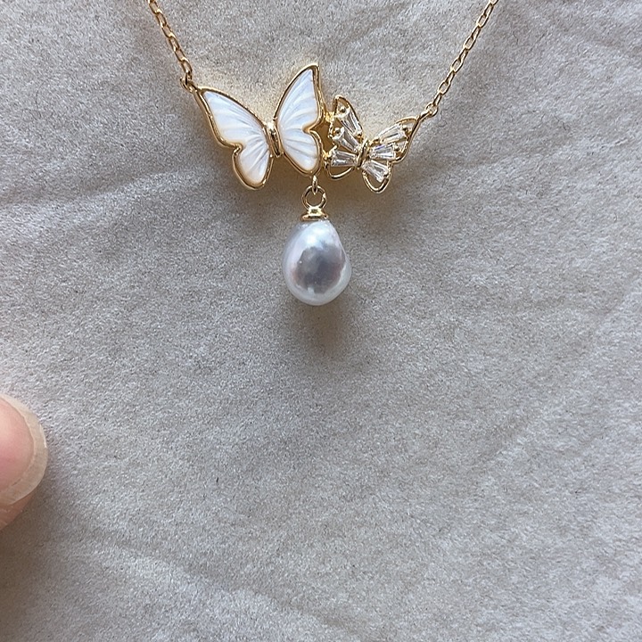 海水珍珠项链银S925镶嵌