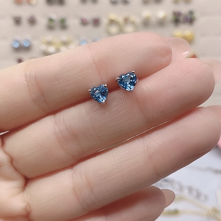 托帕石耳饰银S925镶嵌906