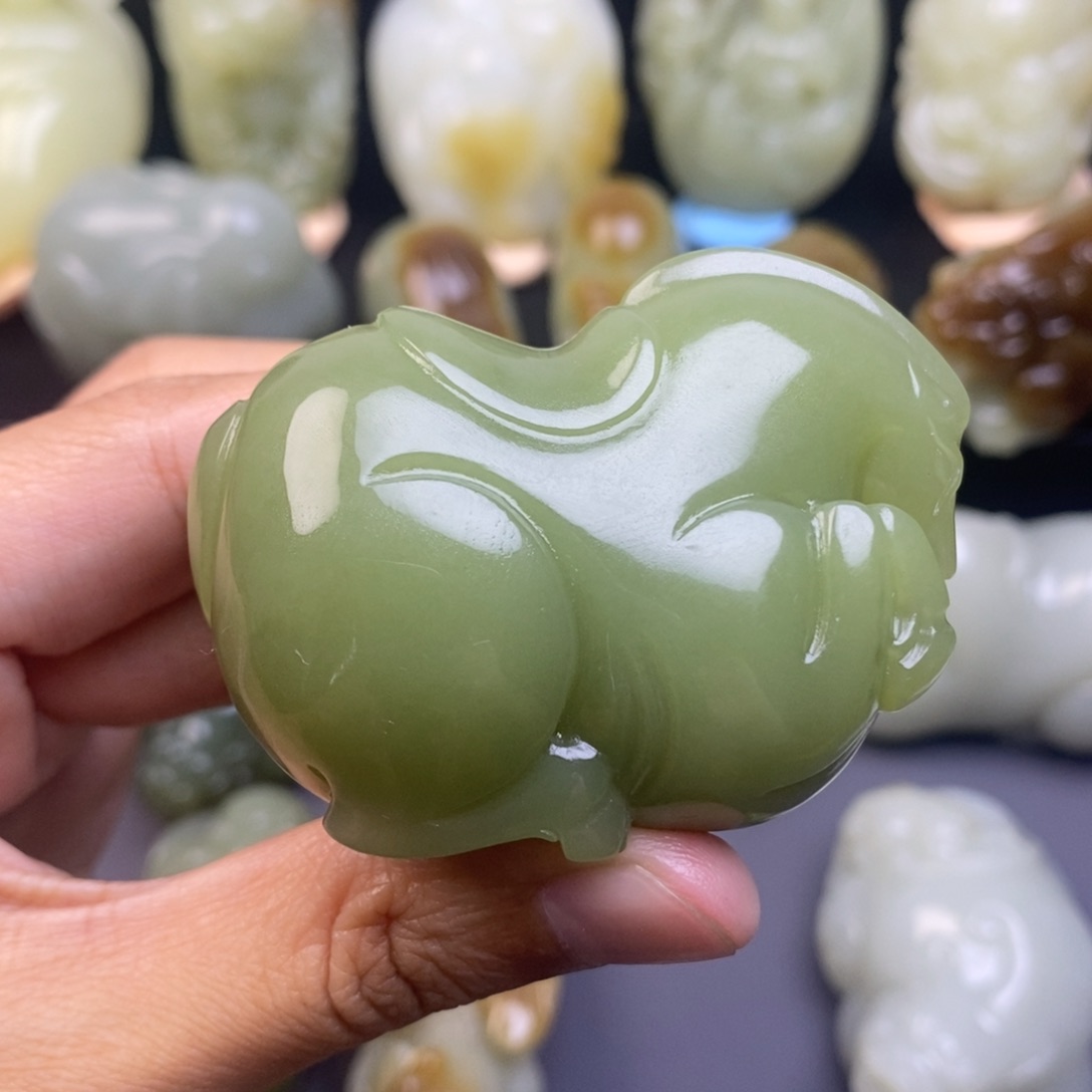 和田玉未镶嵌把件环****G