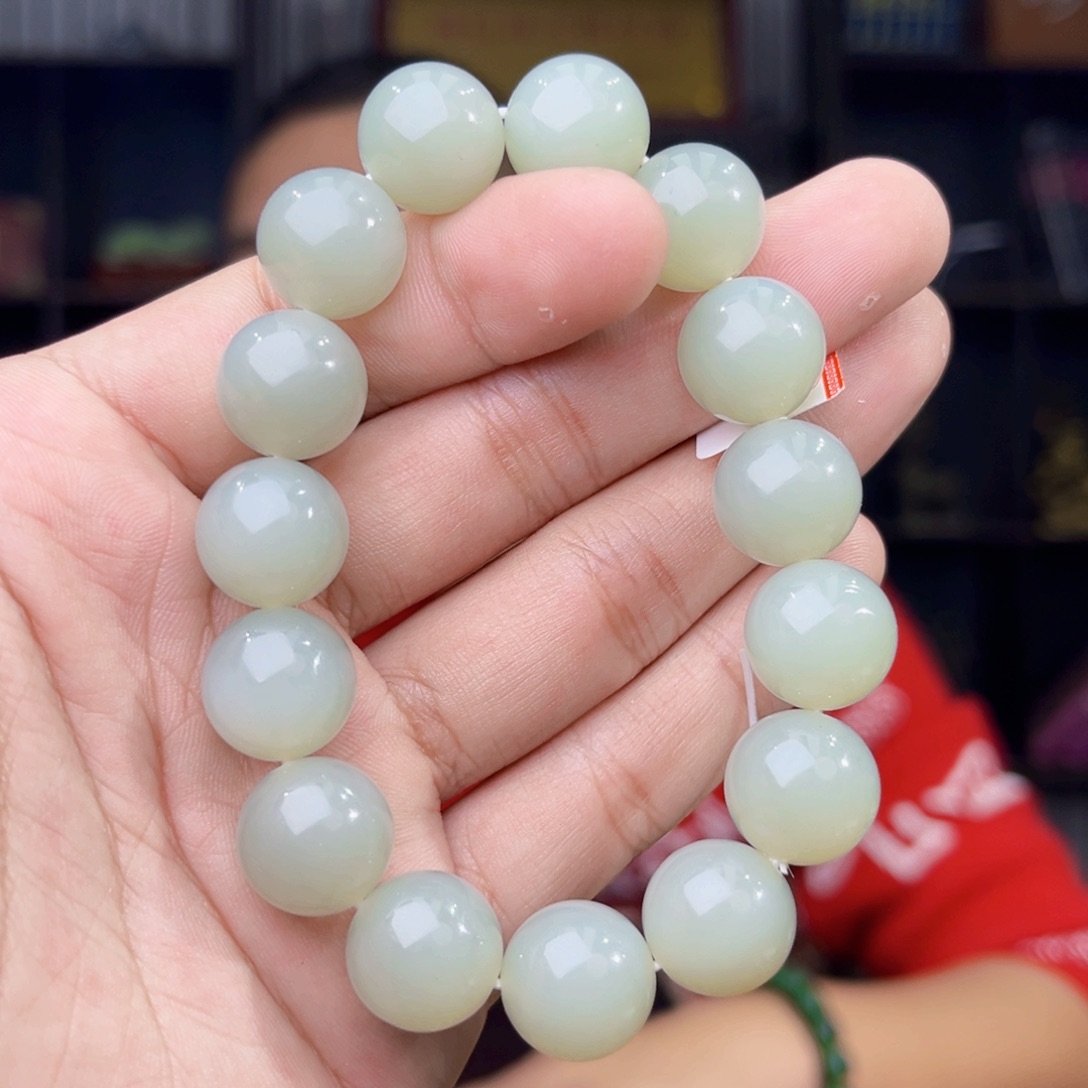 和田玉未镶嵌手串天然和田玉新疆且末山流水料卡14