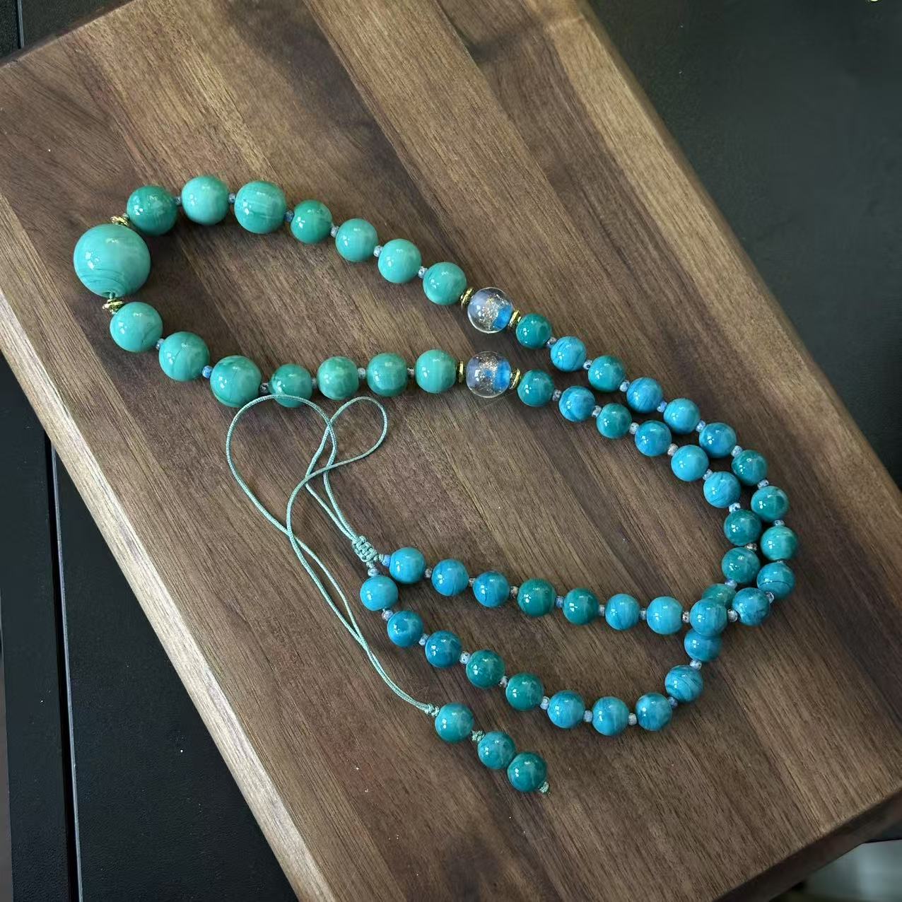 合金项链 （希媛专属清仓）QC003松松琉璃孔雀蓝项链