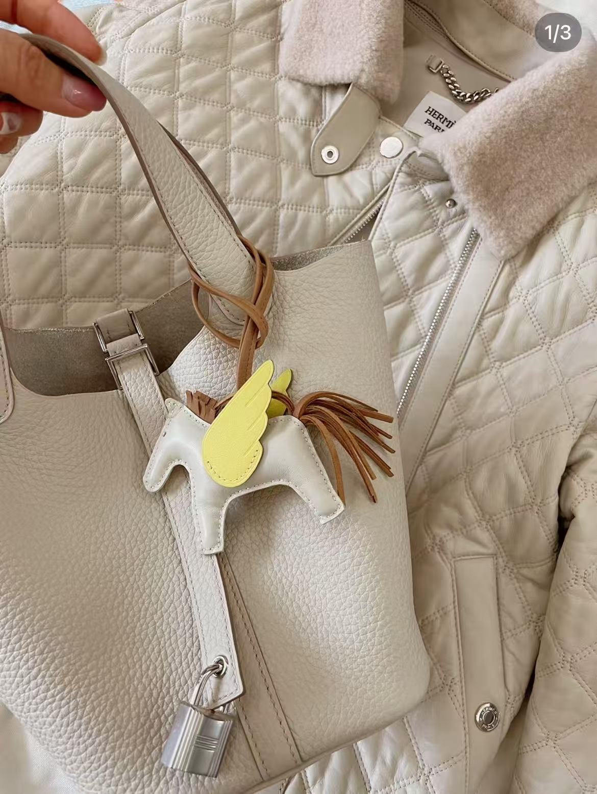 95新 Hermes/爱马仕 展会外场！冰川白银扣菜篮子包