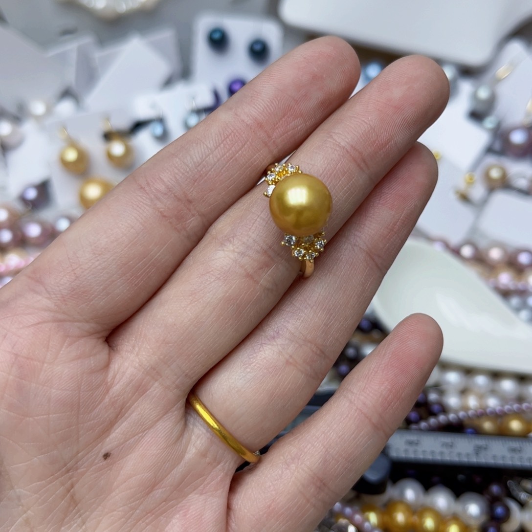 淡水珍珠戒指银S925镶嵌