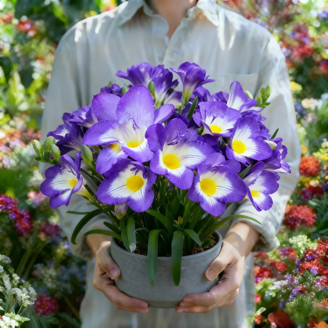 重瓣小苍兰香雪兰种球室内盆栽花卉植物易种好养活
