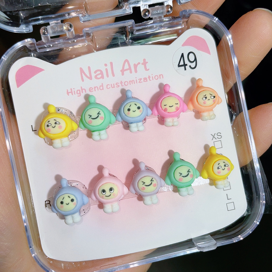 【蛋仔派对】小孩专用穿戴甲小朋友纯手工可爱立体卡通美甲贴不伤甲