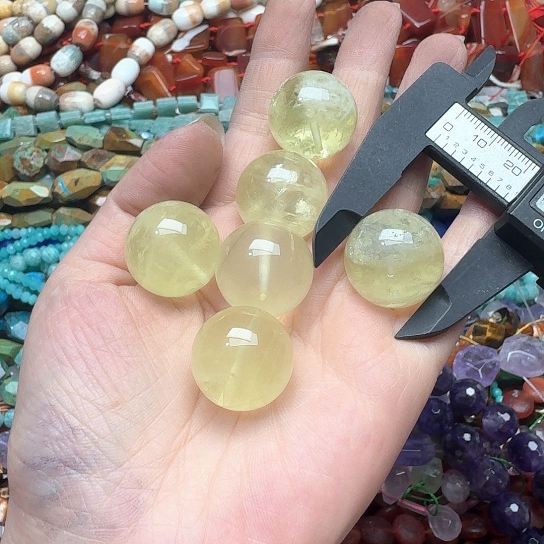玛瑙/玉髓合金珠宝半成品一个22m柠檬黄水晶