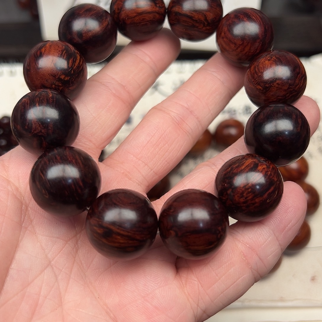 天***）降真香手串/手链海南红降花梨公2.0圆珠黑金