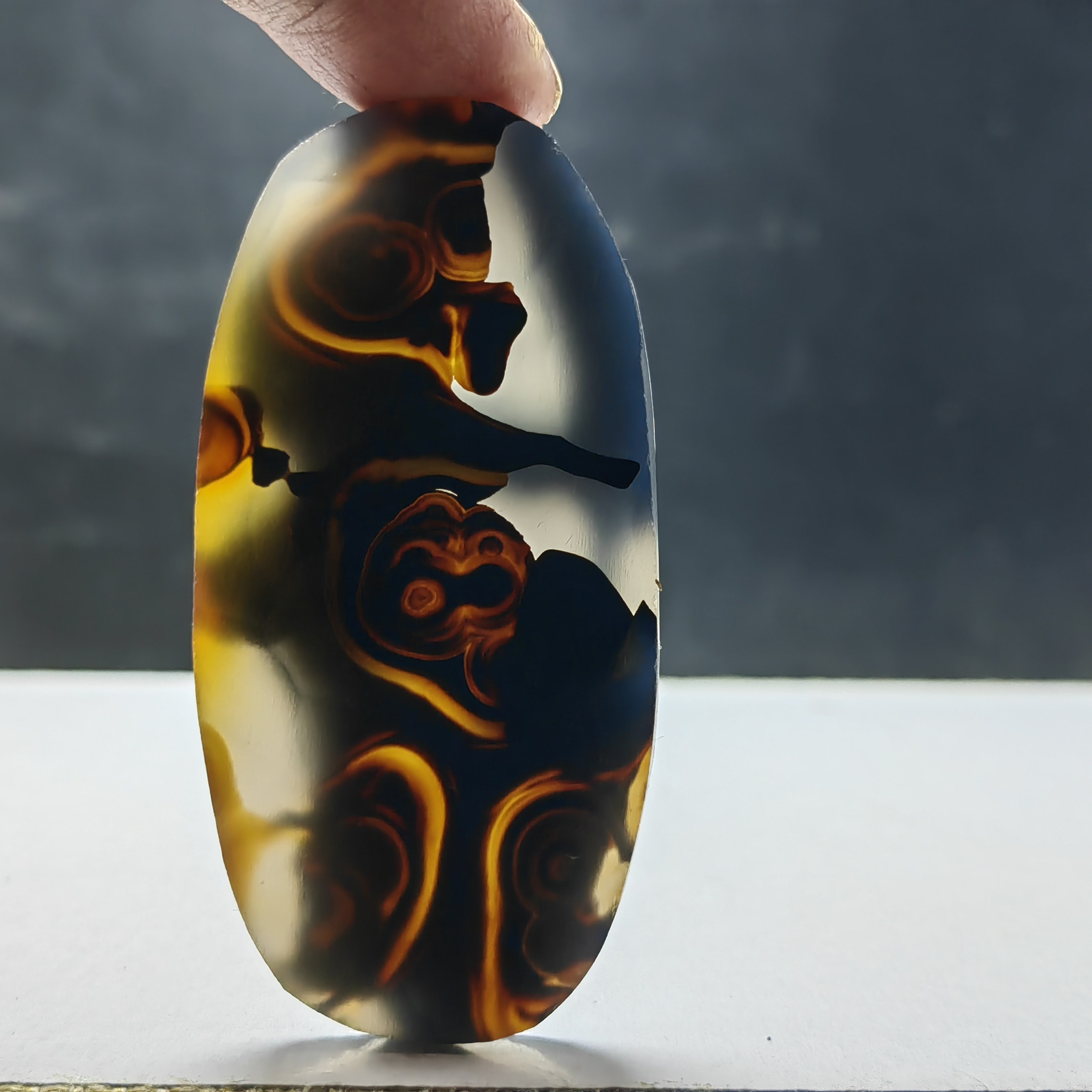 巴西海洋玉髓玛瑙草花象形纯天然吊坠风景男女水滴挂件山水意境画