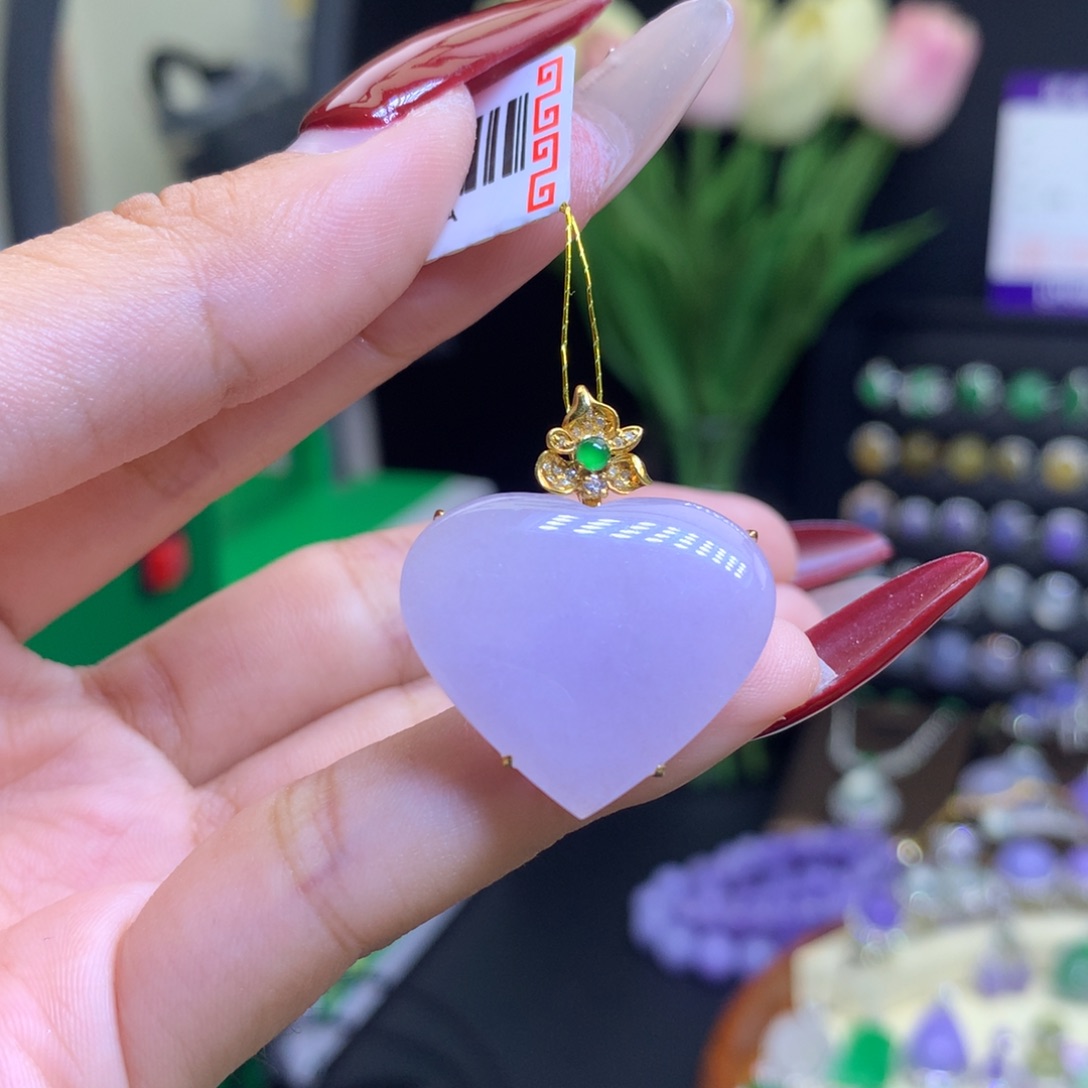 翡翠颈饰18K金镶嵌天然