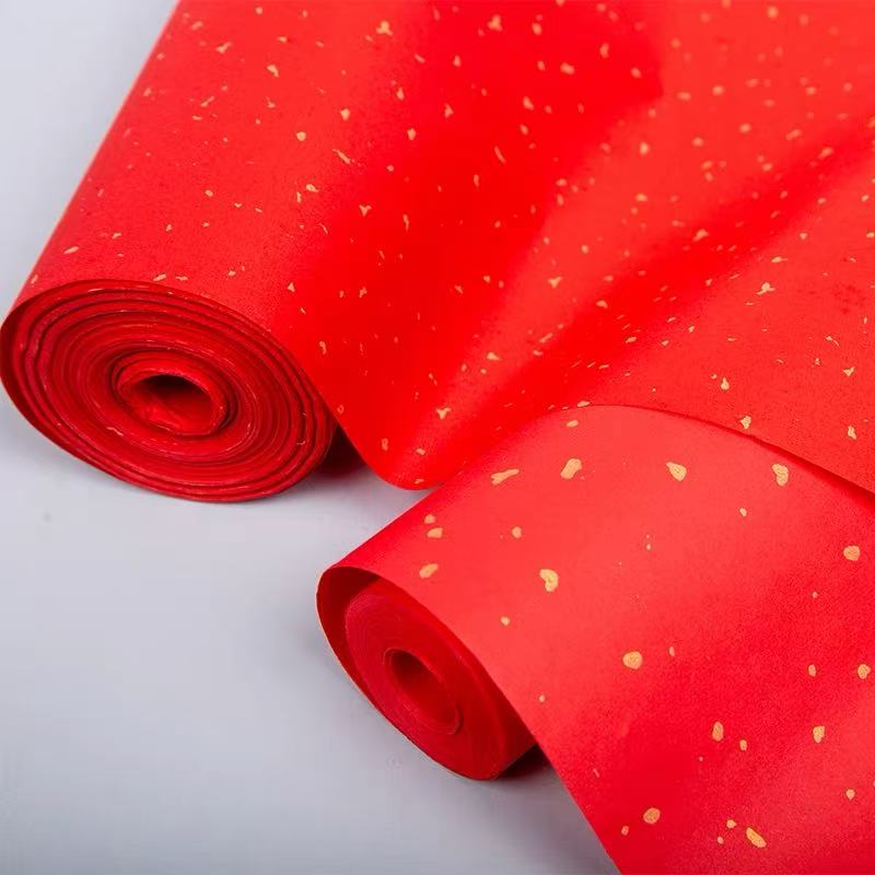 【直播专属】35cm/20米大红洒金长卷 半生熟偏生书法作品纸