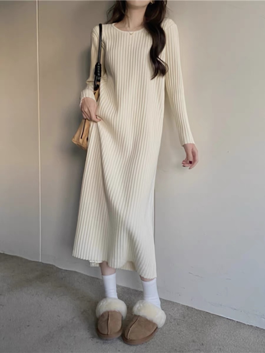 （101-150）妍度秋冬针织连衣裙长袖高级感秋冬大衣内搭毛衣裙